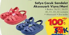 ESEM COMFORT SOFYA ÇOCUK SANDALET AKSESUARLI VİŞNE/MAVİ